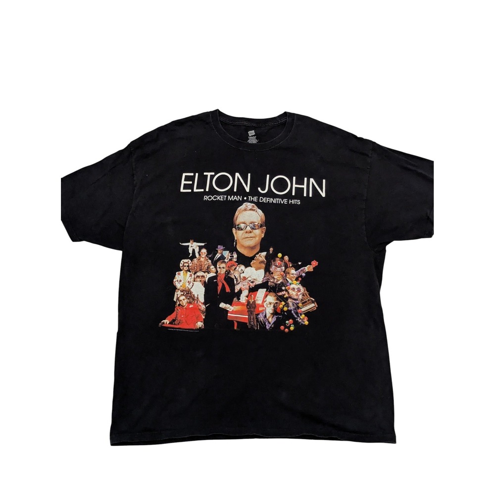 Elton John Rocket Man 2012 Tour Men's 2XL Black‎ Concert T-Shirt The Definitive